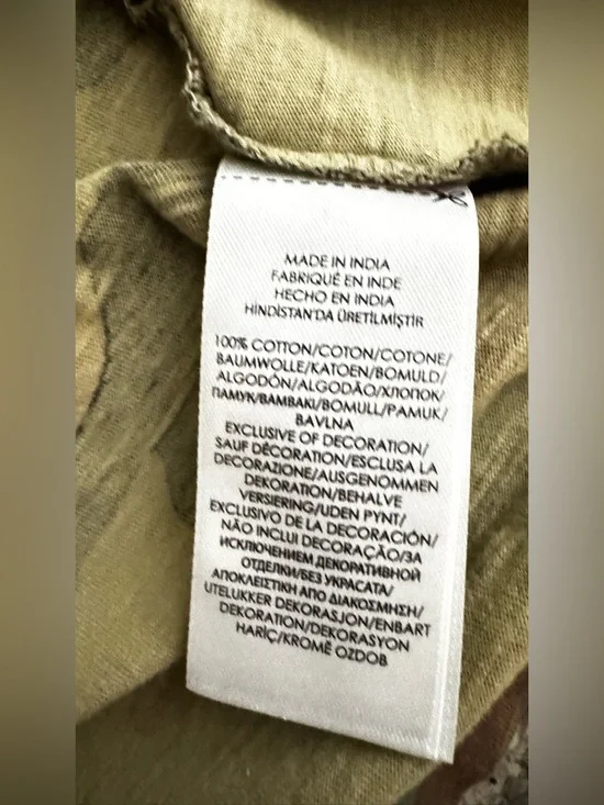 POLO RALPH LAUREN Camo Short Sleeve Tee Dress - Green & Brown Camouflage size L - Picture 7 of 10